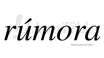 Rúmora  lleva tilde con vocal tónica en la «u»