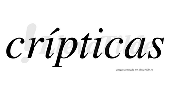 Crípticas  lleva tilde con vocal tónica en la primera «i»