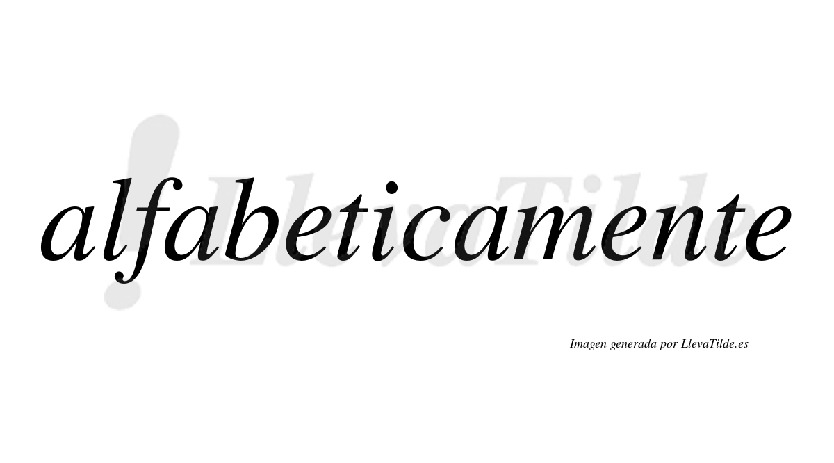 Alfabetica  no lleva tilde con vocal tónica en la «i»