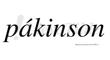 Pákinson lleva tilde con vocal tónica en la «a»
