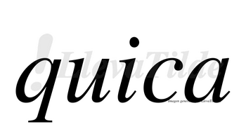 Quica no lleva tilde con vocal tónica en la «i»