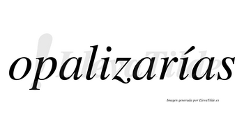 Opalizarías  lleva tilde con vocal tónica en la segunda «i»