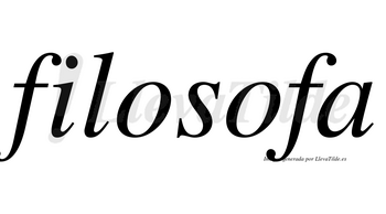 Filosofa no lleva tilde con vocal tónica en la segunda «o»