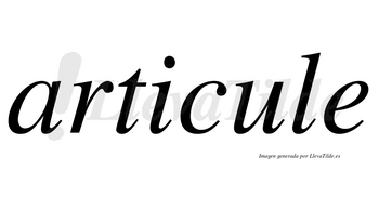 Articule no lleva tilde con vocal tónica en la «u»