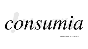 Consumia no lleva tilde con vocal tónica en la «u»
